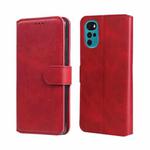 For Motorola Moto G22 Classic Calf Texture Flip Leather Phone Case(Red)