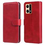 For OPPO Reno7 4G / F21 Pro 4G Classic Calf Texture Flip Leather Phone Case(Red)