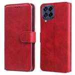 For Samsung Galaxy M53 5G Classic Calf Texture Flip Leather Phone Case(Red)