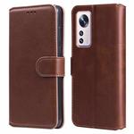 For Xiaomi 12 / 12X Classic Calf Texture Flip Leather Phone Case(Brown)