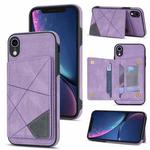 For iPhone XR Line Card Holder Phone Case(Purple)