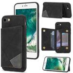 For iPhone SE 2022 / SE 2020 / 8 / 7 Line Card Holder Phone Case(Black)