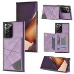 For Samsung Galaxy Note20 Line Card Holder Phone Case(Purple)