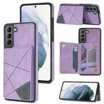 For Samsung Galaxy S21+ 5G Line Card Holder Phone Case(Purple)