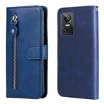 For OPPO Realme GT Neo3 Calf Texture Zipper Leather Phone Case(Blue)
