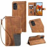 For Motorola Moto G22 Splicing Leather Phone Case(Brown)