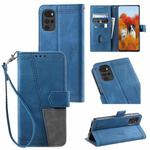 For Motorola Moto G22 Splicing Leather Phone Case(Blue)