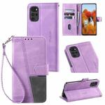 For Motorola Moto G22 Splicing Leather Phone Case(Purple)