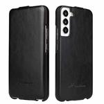For Samsung Galaxy S22+ 5G Fierre Shann 64 Texture Vertical Flip PU Leather Phone Case(Black)