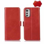 For Motorola Moto E32 4G Crazy Horse Top Layer Cowhide Leather Phone Case(Red)