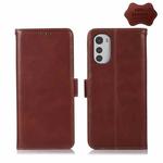 For Motorola Moto E32 4G Crazy Horse Top Layer Cowhide Leather Phone Case(Brown)