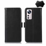 For Xiaomi 12 Lite Crazy Horse Top Layer Cowhide Leather Phone Case(Black)