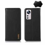 For Xiaomi 12 Lite KHAZNEH Nappa Top Layer Cowhide Leather Phone Case(Black)