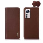 For Xiaomi 12 Lite KHAZNEH Nappa Top Layer Cowhide Leather Phone Case(Brown)