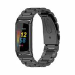For Fitbit Charge5 Mijobs Stainless Steel Metal Watch Band(Black)