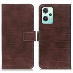 For OnePlus CE 2 Lite 5G Magnetic Crocodile Texture Horizontal Flip Leather Phone Case(Brown)