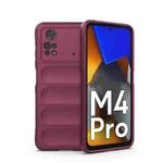 For Xiaomi Poco M4 Pro 4G Magic Shield TPU + Flannel Phone Case(Wine Red)