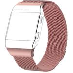 For FITBIT Ionic Milanese Watch Band, Large Size : 24X2.2cm(Rose Pink)