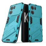 For OPPO K10 5G China Punk Armor 2 in 1 PC + TPU Shockproof Phone Case with Invisible Holder(Blue)