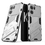 For OPPO K10 5G China Punk Armor 2 in 1 PC + TPU Shockproof Phone Case with Invisible Holder(White)