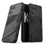For OPPO K10 5G China Punk Armor 2 in 1 PC + TPU Shockproof Phone Case with Invisible Holder(Black)