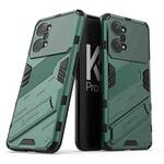 For OPPO K10 Pro 5G China Punk Armor 2 in 1 PC + TPU Shockproof Phone Case with Invisible Holder(Green)