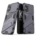 For OPPO K10 Pro 5G China Punk Armor 2 in 1 PC + TPU Shockproof Phone Case with Invisible Holder(Grey)