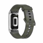 For Fitbit Charge 5 Mijobs Soft Silicone  Watch Band(Green+Silver)