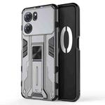 For OPPO K10 5G Supersonic PC + TPU Shock-proof Protective Phone Case with Holder(Grey)