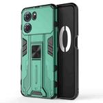 For OPPO K10 5G Supersonic PC + TPU Shock-proof Protective Phone Case with Holder(Green)