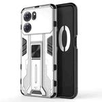 For OPPO K10 5G Supersonic PC + TPU Shock-proof Protective Phone Case with Holder(Silver)