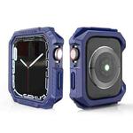 Carbon Fiber Contrast Color Protective Case For Apple Watch Series 9 / 8 / 7 41mm(Blue)