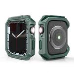 Carbon Fiber Contrast Color Protective Case For Apple Watch Series 9 / 8 / 7 41mm(Green)