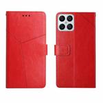For Honor X8 Y Stitching Horizontal Flip Leather Phone Case(Red)