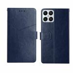For Honor X8 Y Stitching Horizontal Flip Leather Phone Case(Blue)