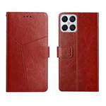 For Honor X8 Y Stitching Horizontal Flip Leather Phone Case(Brown)