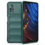 For Xiaomi Poco X4 Pro 5G Magic Shield TPU + Flannel Phone Case(Dark Green)