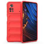 For Xiaomi Poco X4 Pro 5G Magic Shield TPU + Flannel Phone Case(Red)