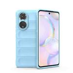 For Huawei Nova 9/Honor 50 Magic Shield TPU + Flannel Phone Case(Light Blue)