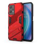 For OnePlus Nord CE 2 Lite 5G/Realme 9 Pro Punk Armor 2 in 1 Shockproof Phone Case with Invisible Holder(Red)