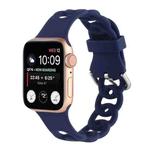 Hollow Silicone Watch Band For Apple Watch Series 8&7 41mm / SE 2&6&SE&5&4 40mm / 3&2&1 38mm(Dark Blue)