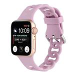Hollow Silicone Watch Band For Apple Watch Series 8&7 41mm / SE 2&6&SE&5&4 40mm / 3&2&1 38mm(Light Pink)