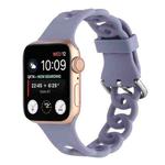 Hollow Silicone Watch Band For Apple Watch Series 8&7 41mm / SE 2&6&SE&5&4 40mm / 3&2&1 38mm(Light Purple)