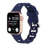 Hollow Silicone Watch Band For Apple Watch Ultra 49mm / Series 8&7 45mm / SE 2&6&SE&5&4 44mm / 3&2&1 42mm(Dark Blue)