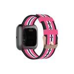 For FITBIT Versa Canvas Watch Band(Black Peach)