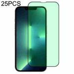 For iPhone 13 Pro Max 25pcs Green Light Eye Protection Tempered Glass Film 