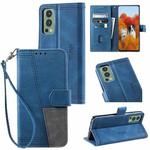For OnePlus Nord 2 5G Splicing Leather Phone Case(Blue)