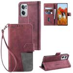 For OnePlus Nord CE 2 5G Splicing Leather Phone Case(Red)