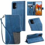 For Motorola Moto G71 5G Splicing Leather Phone Case(Blue)