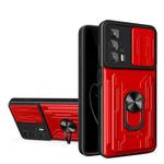 For Motorola Edge 20 Pro Sliding Camshield TPU+PC Phone Case with Card Slot(Red)